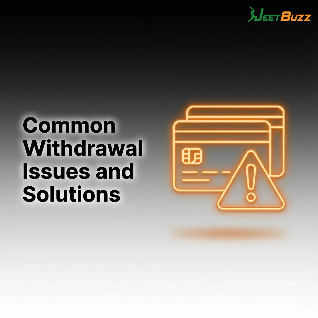 Guide showing common withdrawal problems like verification delays, wagering requirements, and payment errors with solutions — Jeetbuzz in Bangladesh