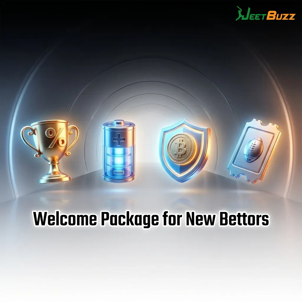 New bettor welcome package showing 100% deposit bonus up to 10,000 BDT plus 100 free spins on casino games — Jeetbuzz in Bangladesh