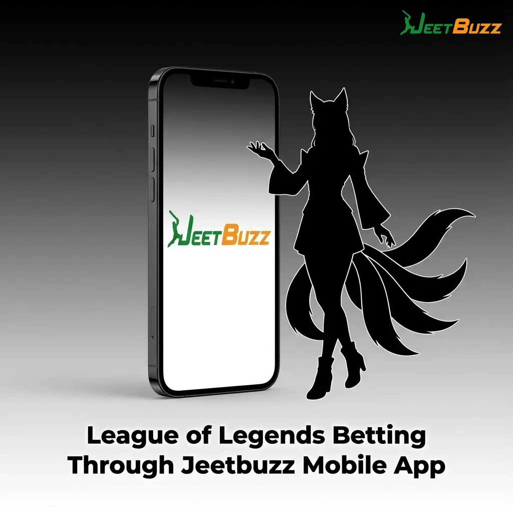 League of Legends betting interface on Jeetbuzz Bangladesh mobile app showing esports markets and bet slip on smartphone screen
