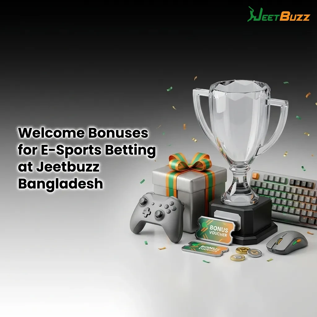 New players claiming welcome bonuses for e-sports betting at Jeetbuzz Bangladesh with deposit matches and free spins available